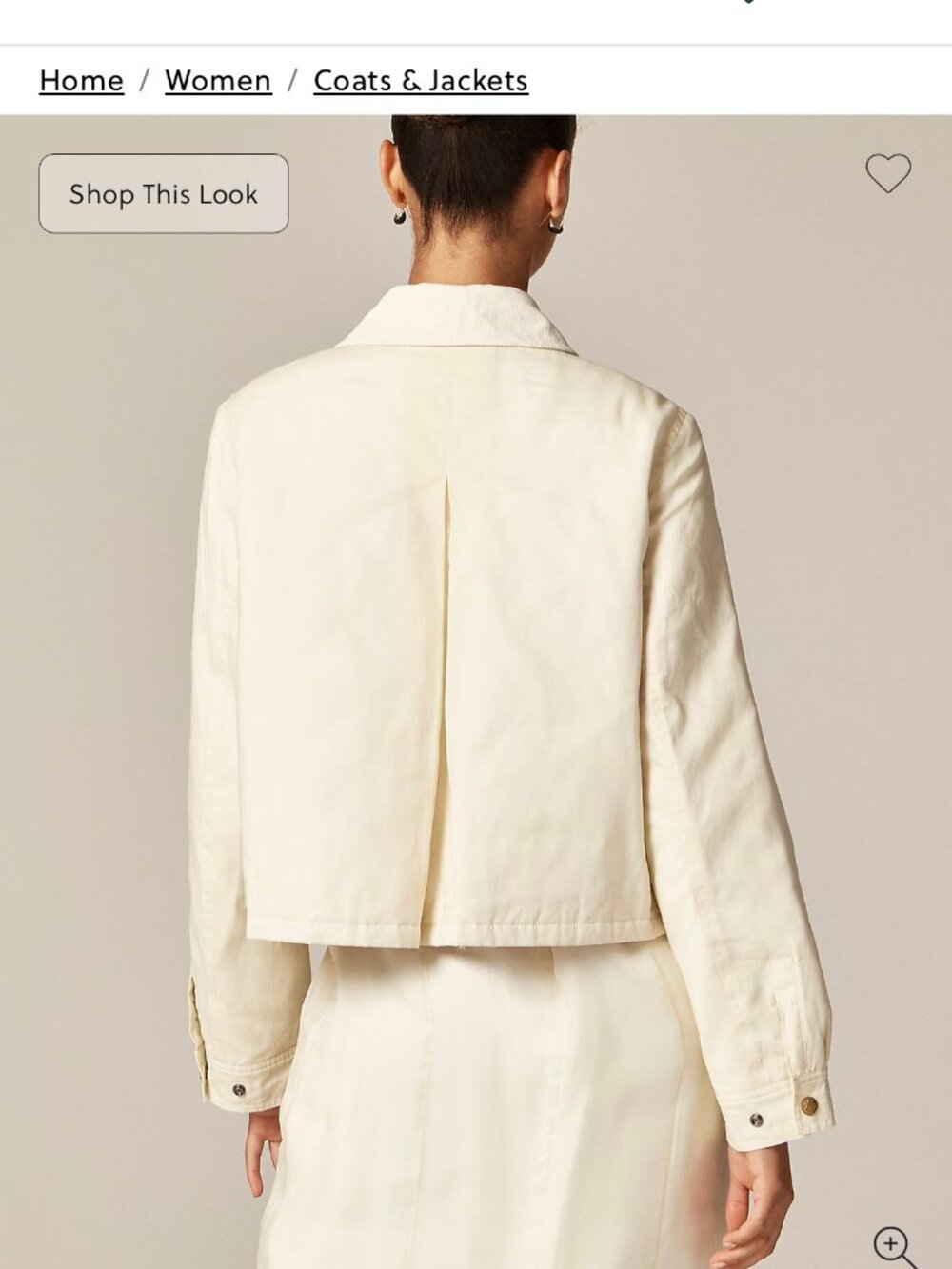 J. Crew_Cropped Barn Jacket™ in ripstop cotton Ivory Utility Coat- Size M (NWT) - Picture 6 of 8